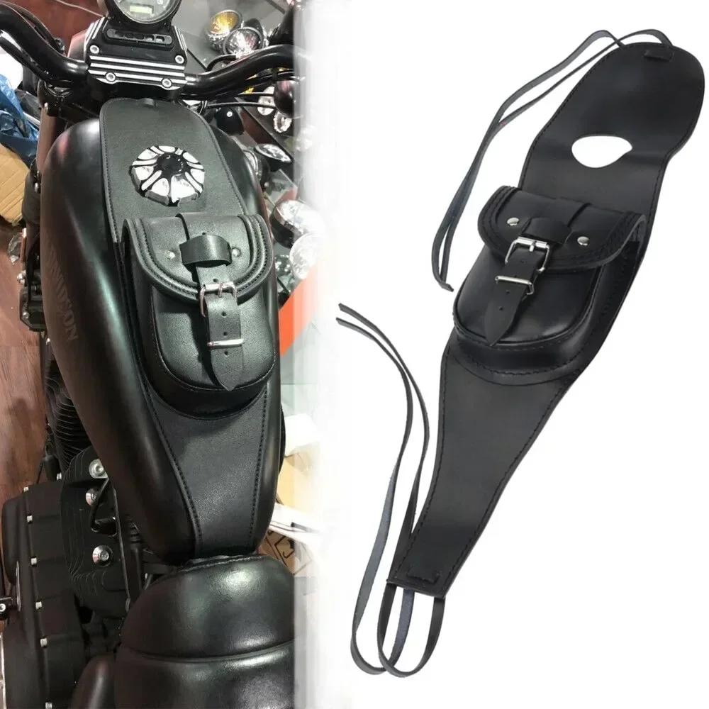 Motorcycle Gear Bag - Motorcycle Black PU Leather Fuel Tank