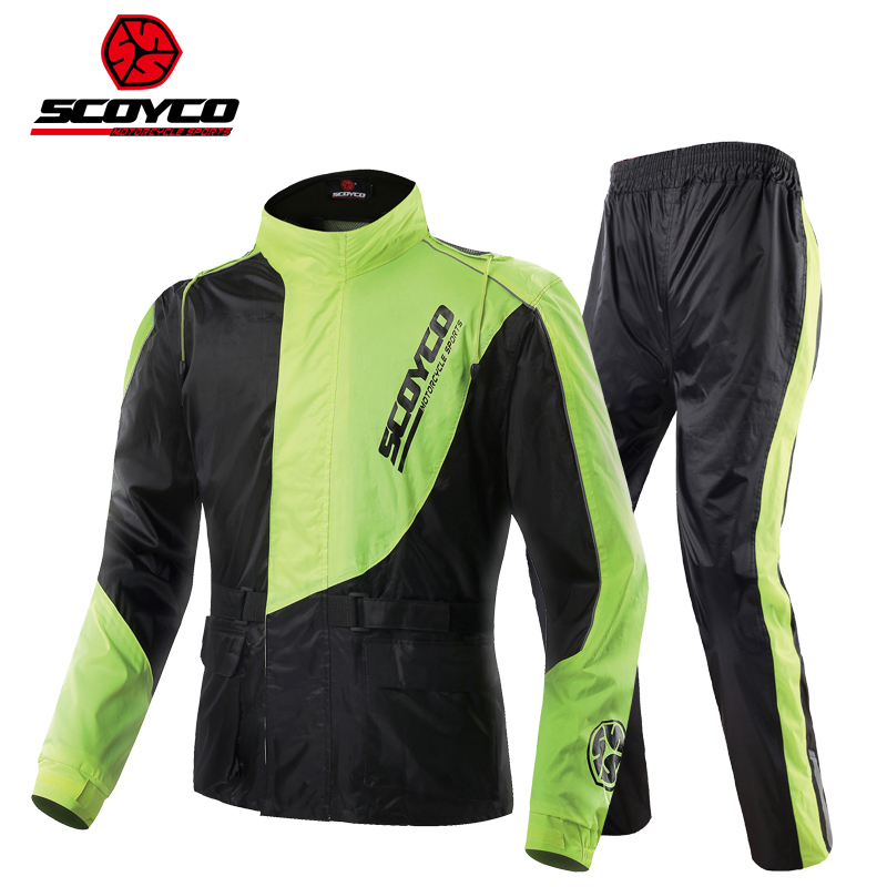 Motorcycle Rain Suit - SCOYCO Motorcycle Riding Raincoat Trousers suit