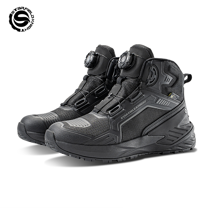 Motorcycle Gear Boots - SFK Black Motorcycle Protective Boots Breathable
