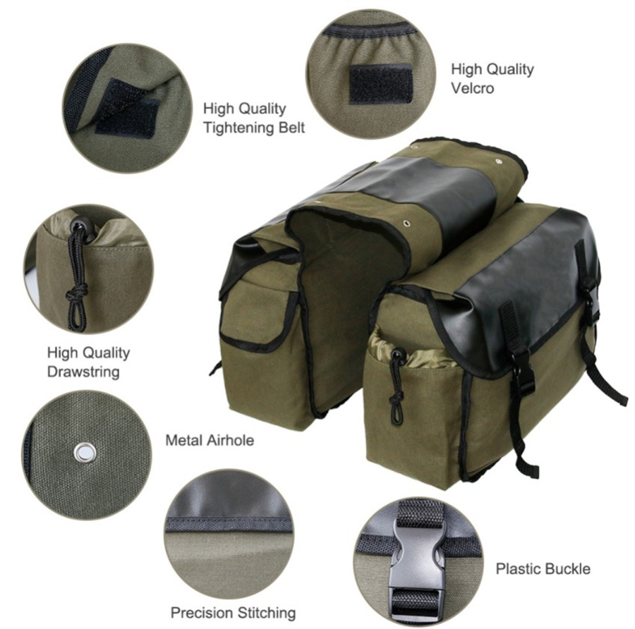Canvas Leather Rear Saddlebag  - Motorcycle Gear Bag ulasan dan harga