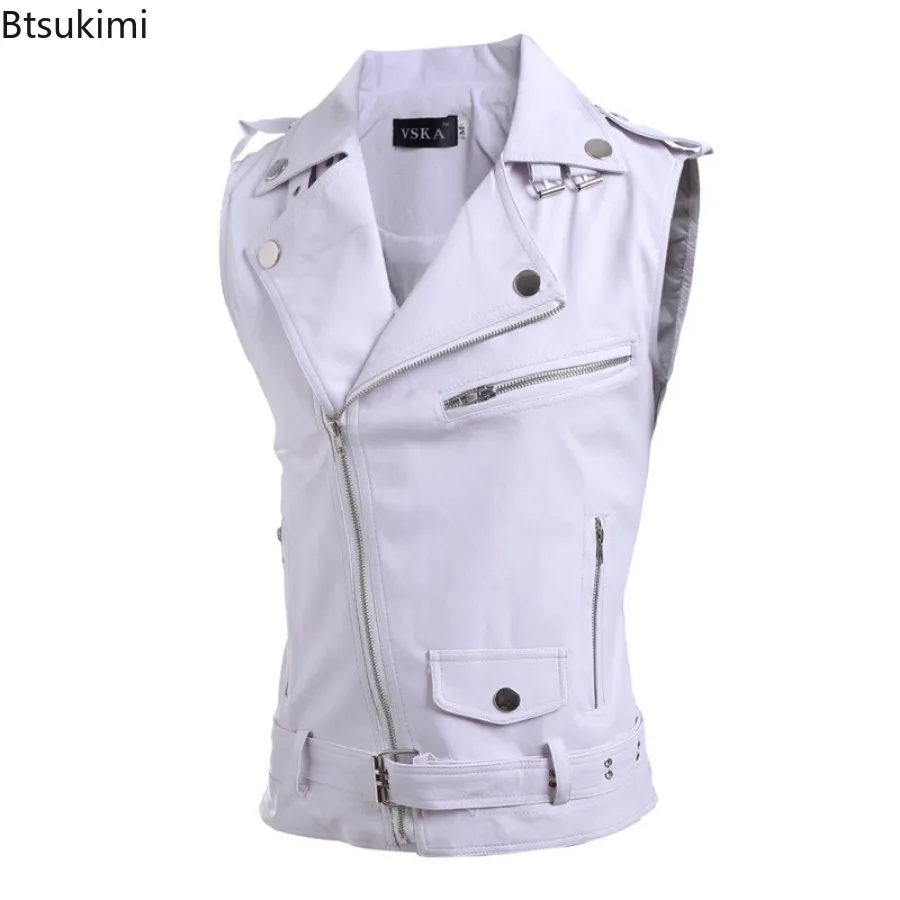 2026 Men's Casual PU Leather V - Motorcycle Gear Vest ulasan dan harga